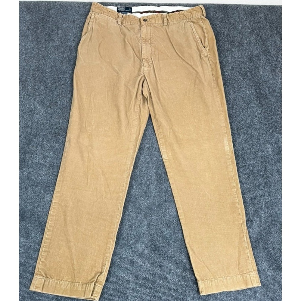 VINTAGE Polo Ralph Lauren Prospect Pants Mens Khaki‎ Chino Corduroy Size 40X32